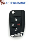 Volkswagen 4 Button Flip Key NBGFS12P01 315MHz, Aftermarket