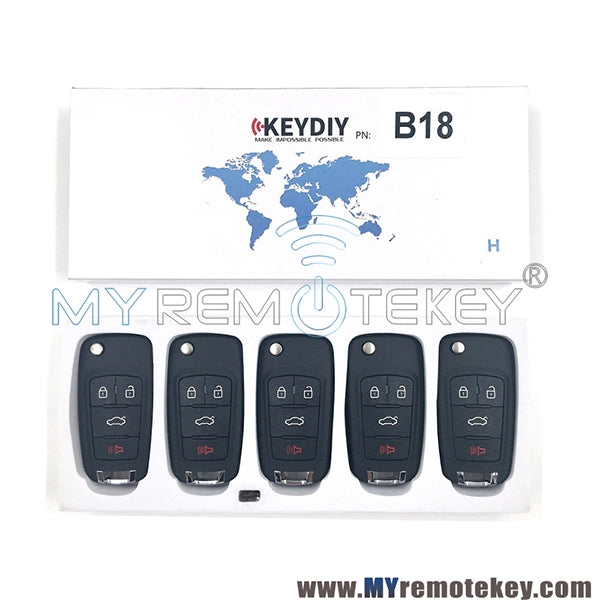 KEDIY GM Style Multi-functional 4 Button Flip Key, Aftermarket