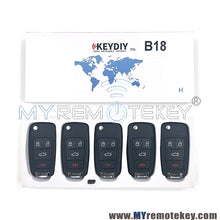 Cargar imagen en el visor de la galería, KEDIY GM Style Multi-functional 4 Button Flip Key, Aftermarket (Pack of 5)