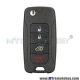 Chrysler/ Dodge/Jeep 4 Button Flip Key OHT692713AA/OHT692427AA/ KOBDT04A 315 MHz, Aftermarket