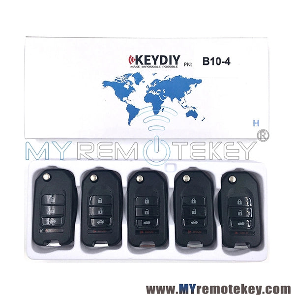 KEDIY Honda Style Multi-functional 4 Button Flip Key, Aftermarket