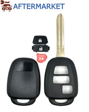 Cargar imagen en el visor de la galería, Toyota 3 Button Remote Head Key Shell TOY43, Aftermarket