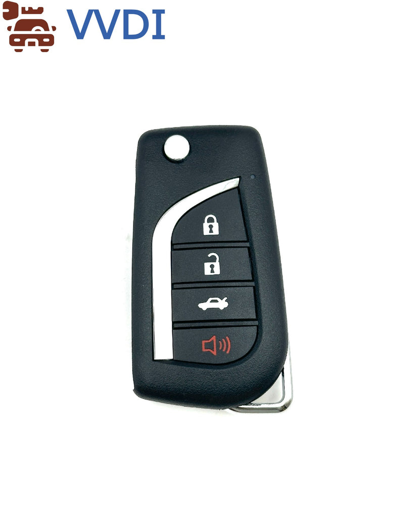 VVDI Toyota Style Multi-functional 4 Button Flip Key, Aftermarket