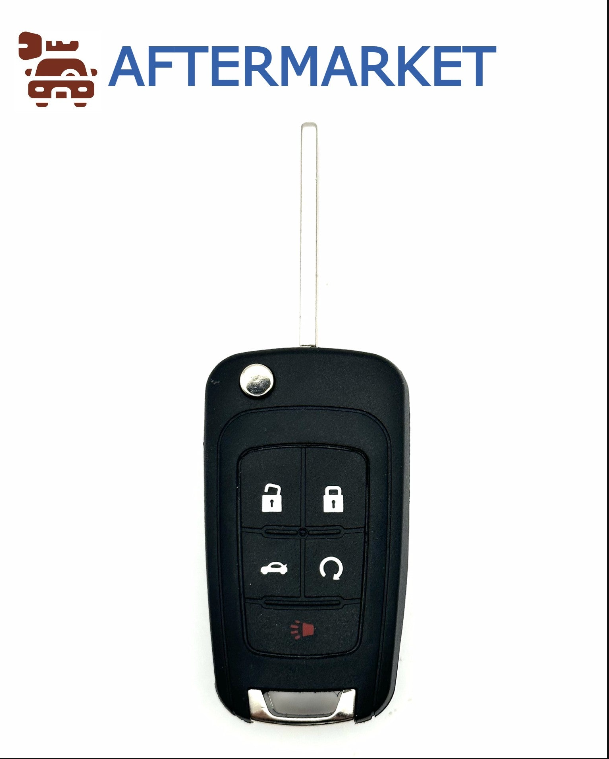 Chevrolet 5 Button HU100 Flip Key Shell, Aftermarket