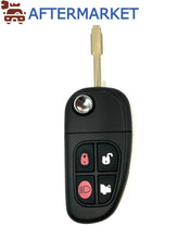 Cargar imagen en el visor de la galería, Jaguar 4 Button Flip Key Shell 6 Cut Tibbe Blade, Aftermarket