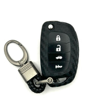 Cargar imagen en el visor de la galería, Hyundai/KIA Silicone Flip Key Fob Cover with key chain 4 button - Black