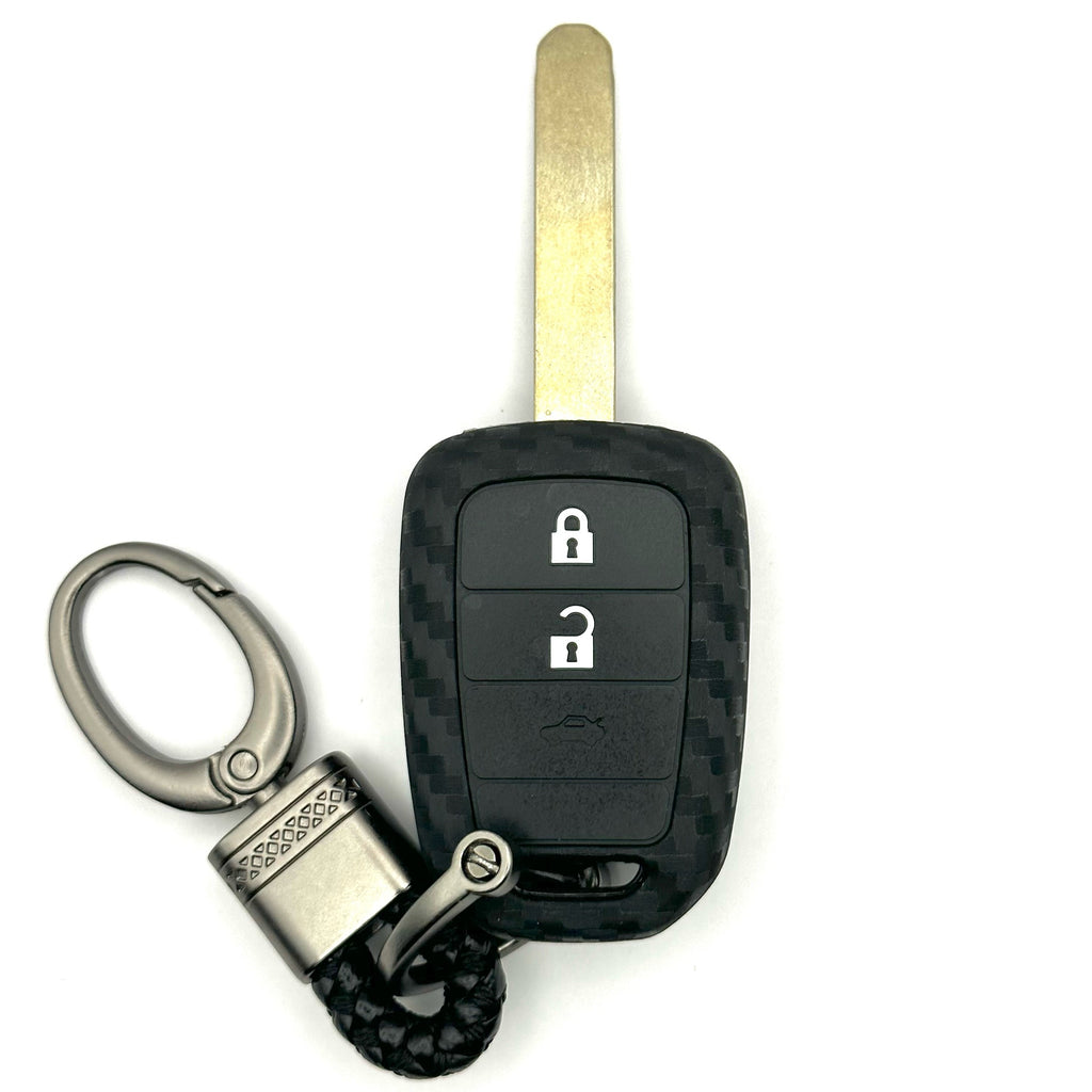 Honda Silicone Key Fob Cover with key chain 4 Button, Black