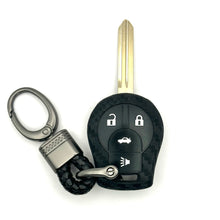 Load image into Gallery viewer, Nissan Silicone Key Fob Cover with key chain 4 button - Black