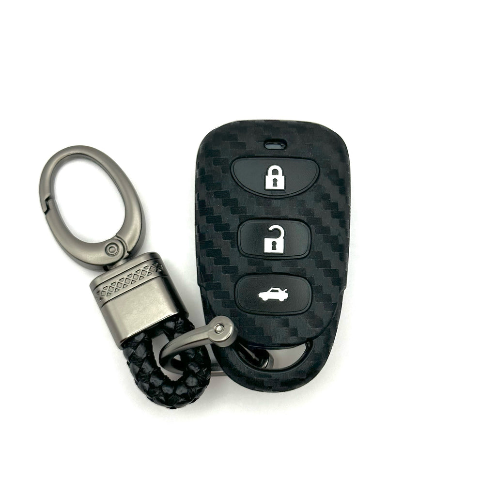 Hyundai/KIA Silicone Key Fob Cover with key chain 4 button - Black