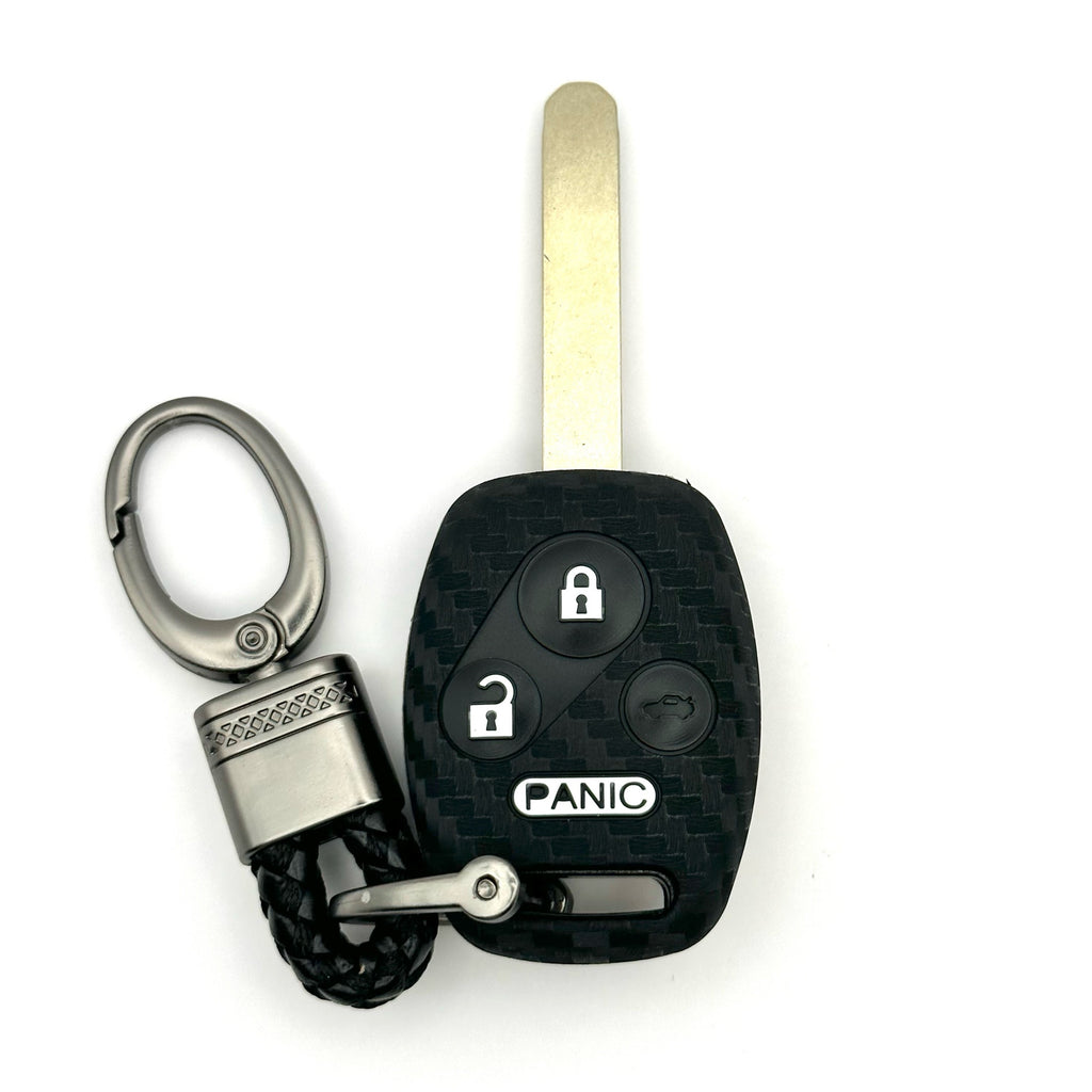 Honda/Acura Silicone Key Fob Cover with key chain 4 button - Black