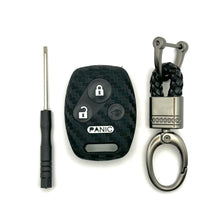 Load image into Gallery viewer, Honda/Acura Silicone Key Fob Cover with key chain 4 button - Black