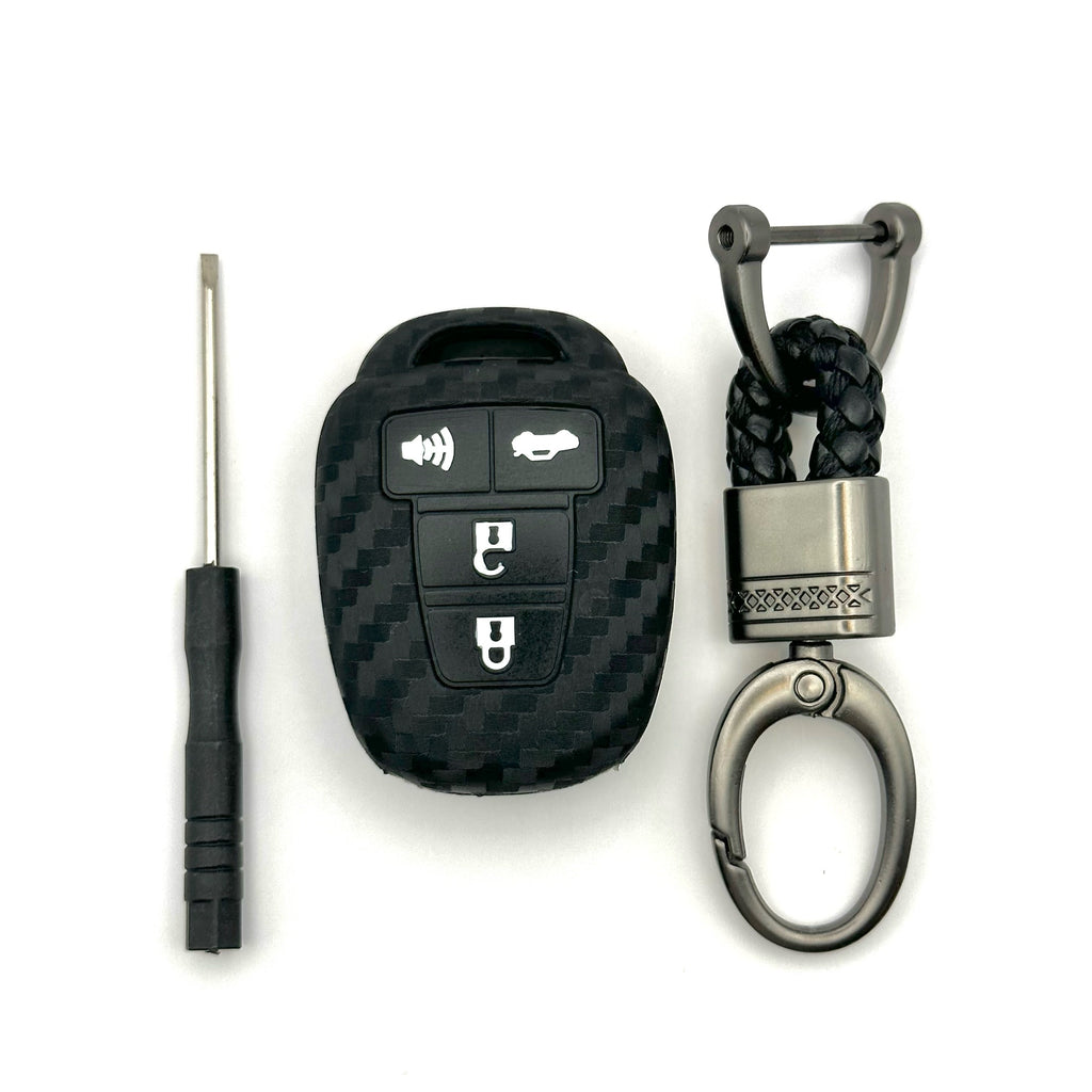 Toyota Silicone Key Fob Cover with key chain 4 button - Black