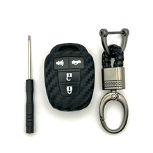 Load image into Gallery viewer, Toyota Silicone Key Fob Cover with key chain 4 button - Black