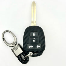 Load image into Gallery viewer, Toyota Silicone Key Fob Cover with key chain 4 button - Black