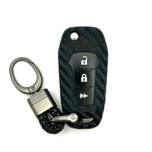 Load image into Gallery viewer, Ford Silicone Flip Key Fob Cover with key chain 3 button - Black