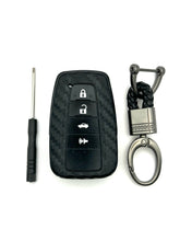 Load image into Gallery viewer, Toyota Silicone Smart Key Fob Cover with key chain 4 button - Black