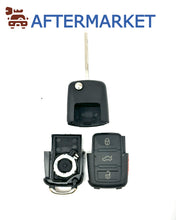 Cargar imagen en el visor de la galería, Volkswagen 4 Button Flip Key Shell, Aftermarket