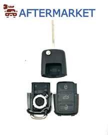 Volkswagen 4 Button Flip Key Shell, Aftermarket